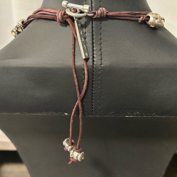 Otazu Classic Leather and Crystal Statement Necklace #G036 butterfly star - Picture 5 of 11